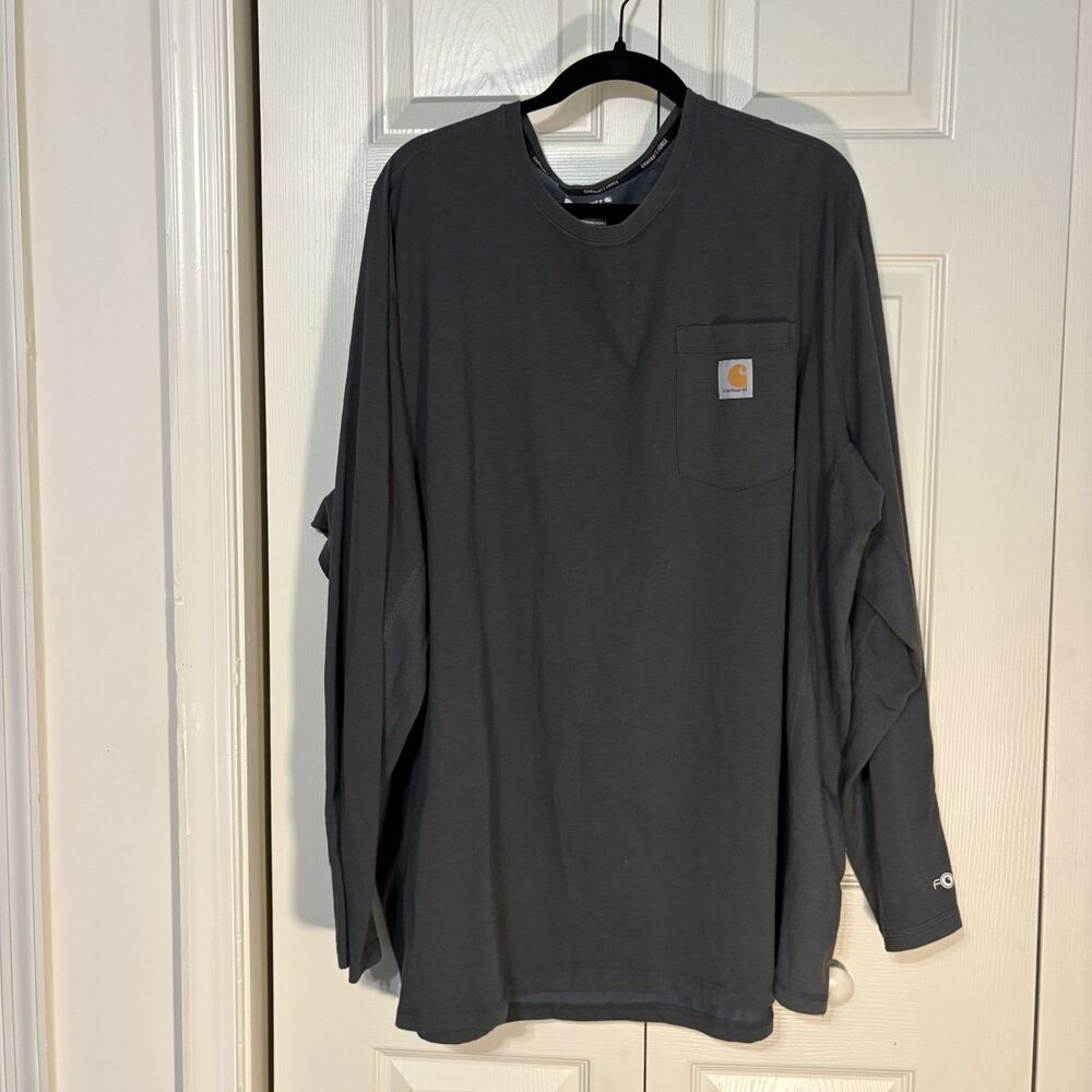 Carhartt Force Men's Long Sleeve Gray Pocket Tshirt 3XL